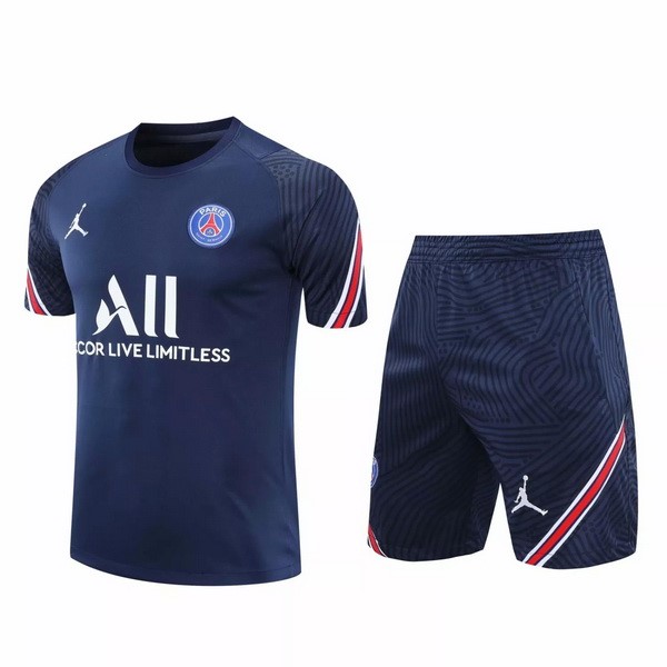 Trainingsshirt Paris Saint Germain Komplett Set 2020-21 Blau Marine Fussballtrikots Günstig